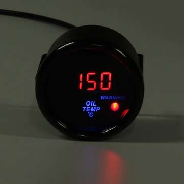 2 Inch 52mm 20-140 Oil Temperature Gauge Digital LED Display Black Face Car Meter with Sensor