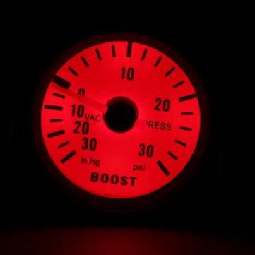 2 inch 52mm Universal Car Red LED Pressure Turbo Boost Gauge Meter 30 Psi with Hose