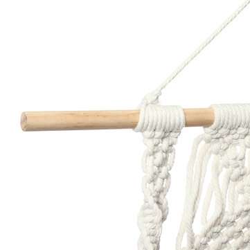 2 Layers Woven Macrame Wooden Wall Shelf Modern Plant Holder Home Office Hanging Decor