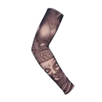 2 PCS Sunscreen Ice Filament Tattoo Cooling Arm Sleeves Cover Riding Cycling Golf Sport UV Sun Prote