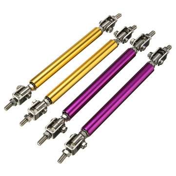 2 Pieces Universal Adjustable Front Rear Bumper Lip Splitter Rod Strut Tie Bar Sup... (COLOR.: GOLD)