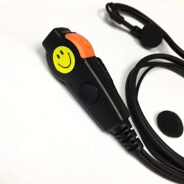 2 Pin Earpiece Headset PTT with Microphone Walkie Talkie Ear Hook Two Way Radio Earphone for KENWOOD