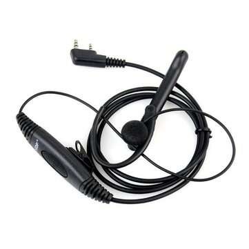 2 Pin Ear Earpiece Microphone PTT Headset for Baofeng Walkie Talkie UV-5R 777 888s Kenwood Puxing Wo