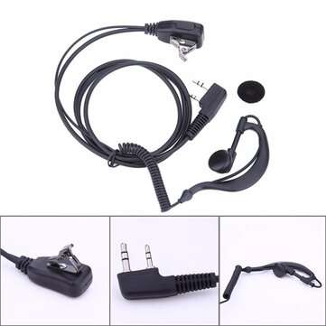 2 PIN Earpiece Headset PTT MIC 1m Ear Hook Walkie Talkie Earbud Interphone Earphone Earpiece for BAO