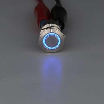 2 Set  12mm LED Metal Push Button Latching Switch Silver 4 Pin Waterproof Push Button Switch