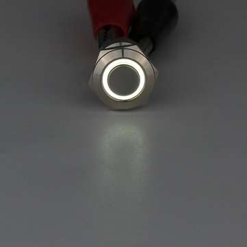 2 Set  12mm LED Metal Push Button Latching Switch Silver 4 Pin Waterproof Push Button Switch