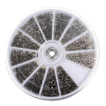 2 Set 12 Kinds of 1200Pcs Small Stainless Steel Screw Electronics Assortment Kit