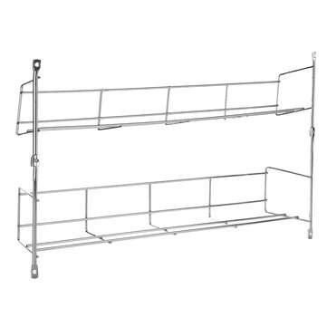 2 Tier Kitchen Spice Rack Cupboard Organizer Wall Mount Storage Pantry Eggs Holder