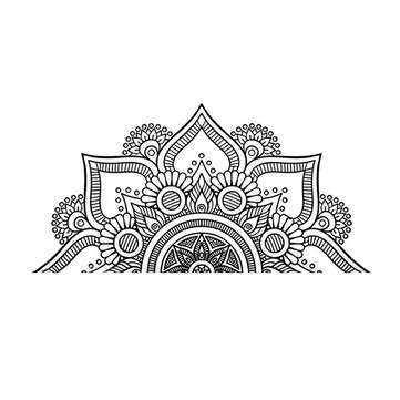 2 SIzes Mandala In Half Wall Sticker Removable Wall Decal Sticker For Meditation (SIZE: LARGE)