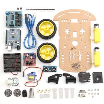 2 Wheels Ultrasonic Smart Robot Car Chassis Tracking Car Kit For