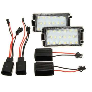 2 x 18 LED Licence Number Plate Light For Seat Altea Arosa Cordoba Ibiza White