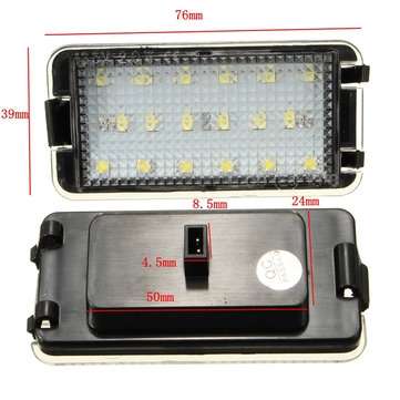 2 x 18 LED Licence Number Plate Light For Seat Altea Arosa Cordoba Ibiza White