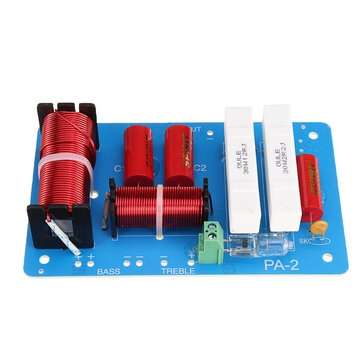 2 Way 500W High-Low Audio Stereo Speaker Frequency Divider Tweeter Bass Crossover Filters 2200Hz