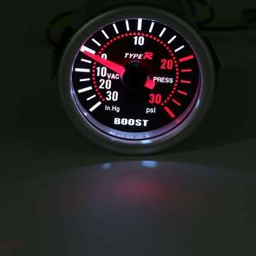 2" 52mm Universal Turbo Boost Gauge Meter Carbon Fiber holder Smoke Face PSI