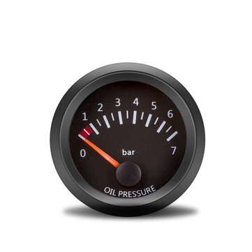 2" 52mm 12V Car Dashboard Gauge Oil Pressure Gauge 0-7Bar Vehicle Meter Black Shell