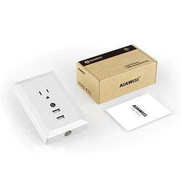 2.4A Dual USB Charger Wall Socket Power Supply Adapter US with Smart Night Light