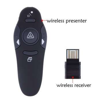 2.4GHz Wireless  PPT Laser Page Pen Presenter Red Laser Pointers Pen USB Receiver RF Remote Control