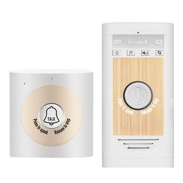 2.4GHz Home Wireless Intercom Doorbell Indoor Outdoor Walkie-talkie Support Tw... (COLOR: WHITEGOLD)