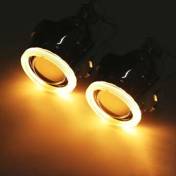 2.5 Inch H1/H4/H7 Bi-Xenon HID Projector Headlights Conversion Kit with Lens CCFL... (COLOR: YELLOW)