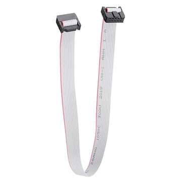 2.54mm FC-10P IDC Flat Gray Cable LED Screen Connected to JTAG Download Cable
