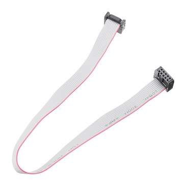 2.54mm FC-10P IDC Flat Gray Cable LED Screen Connected to JTAG Download Cable