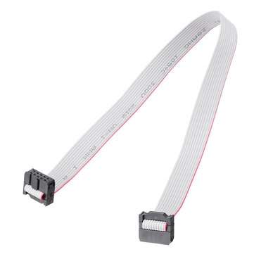 2.54mm FC-10P IDC Flat Gray Cable LED Screen Connected to JTAG Download Cable