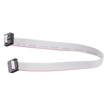 2.54mm FC-10P IDC Flat Gray Cable LED Screen Connected to JTAG Download Cable
