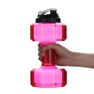 2.5L Large Capacity BPA Free Gym Training Drink Dumbbell Water Bottle Travel Sport... (COLOR.: ROSE)