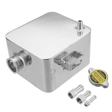2.5L Universal Aluminum Water Coolant Tank 1.3 Bar Pressure With Level indicator (COLOR3: SILVER)
