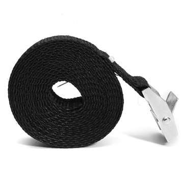 2.5m x 25mm Black Nylon Cargo Tie Down Luggage Cargo Lashing Strap Cam Buckle