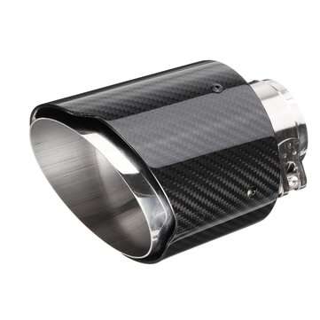 2.6 Inch 66 to 114mm Universal Carbon Fiber Car Auto Exhaust Pipe Tail Muffler End... (TYPE: TSTYLE)