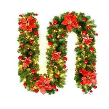 2.7m Christmas Tree Wreath Door Hanging Garland Window Ornament Xmas ... (TYPE: REDDECORATIONSLIGHT)