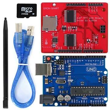 2.8 inch TFT LCD Display Shield + UNO R3 Board with TF Card Touch Pen USB Cable Kit For UNO Mega2560