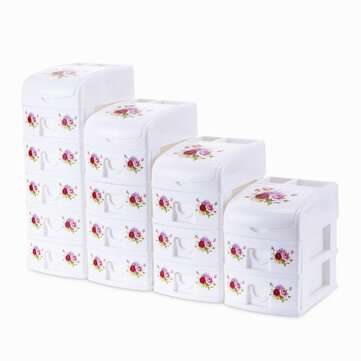 2/3/4/5 Layers Mini Desktop Drawer Makeup Jewelry Organizer Holder Box Storage Case (SIZE: 3LAYERS)
