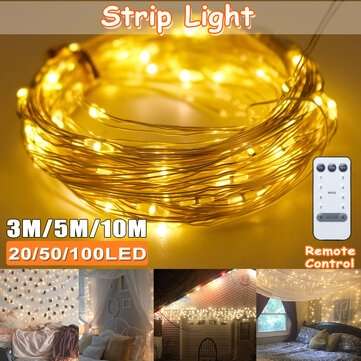 2/5/10M 100LED USB Battery Powered Fairy String Light With Remote Control Xmas Party (LENGTH: 2M)