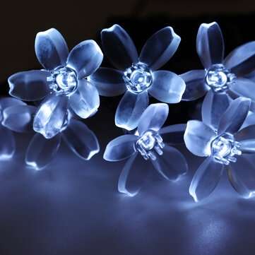 20 LEDS 39FT Solar Power Flower Lamp LED String Fairy Lights Waterproof LED ... (LIGHT COLOR: WHITE)