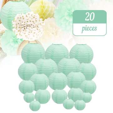 20 Pcs Paper Lantern Chinese Japanese Assorted Size Round lampion Wedding Baby Shower Xmas Party Dec