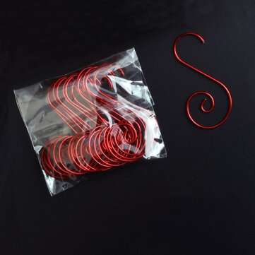 20 Pcs 1.0*25*50MM Christmas Ornament Hooks S-Shaped Flower Hook Perfect For Christ... (COLOR.: RED)