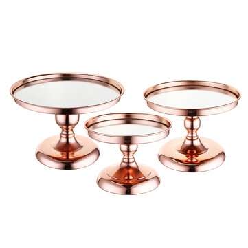 20/25/30CM Metal Cake Cupcake Food Stand Round Wedding Party... (SIZE 3: 8INCHES | COLOR.: ROSEGOLD)