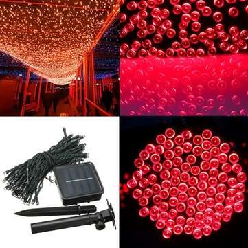 200 LED Solar Powered Fairy String Light Garden Party Decor Christmas (COLOR.: RED)