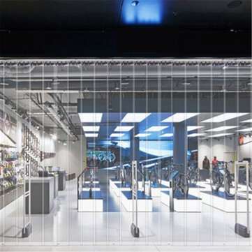 200*18*0.19cm Clear Freezer PVC Plastic Strip Curtains Strip Curtain Door Strip Kit Hanging Rail