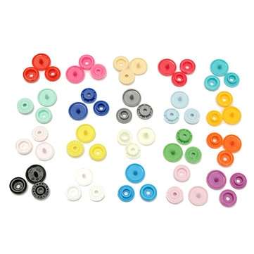 200 Sets T5 Plastic Snaps Fastener Buttons Press Stud KAM Snap Size 20