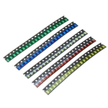 2000Pcs 5 Colors 400 Each 1206 LED Diode Assortment SMD LED Diode Kit Green/RED/White/Blue/Yellow