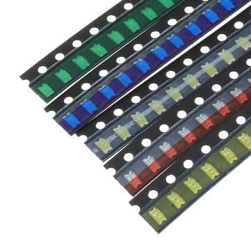 2000Pcs 5 Colors 400 Each 1206 LED Diode Assortment SMD LED Diode Kit Green/RED/White/Blue/Yellow