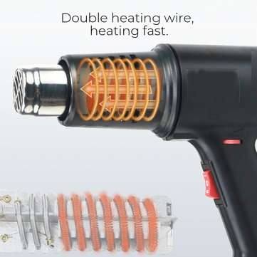 2000W 2 Speed Electric Heat Air Hot Air Machine 50-550 Adjustable Hot Air Blower