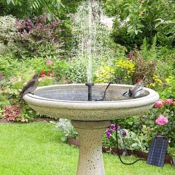 200L/H  Solar Panel Powered Water Pump Yard Garden Pool Pond Aquarium Fountain Decor W/ 6 Heads