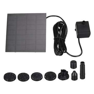 200L/H  Solar Panel Powered Water Pump Yard Garden Pool Pond Aquarium Fountain Decor W/ 6 Heads