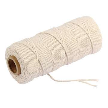 200mx2.5mm Natural Cotton Beige Cord Twisted Rope Handmade Craft Braided Wire