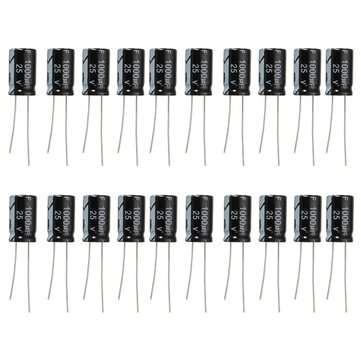 200pcs 1000uF 25V Radial Electrolytic Capacitor 10 x 17mm 105C