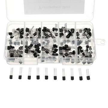 200pcs 10 Values Transistor Assortment Kit Transistors Box Pack